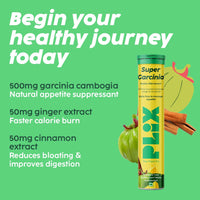 PLIX - THE PLANT FIX Garcinia Cambogia 15 Effervescent Tablets For Weight Loss- Pack of 4, Ayurvedic Herbs,Ginger,Cinnamon Extract, Improves Energy, Boost Metabolism and Burn Fat, For Men & Women