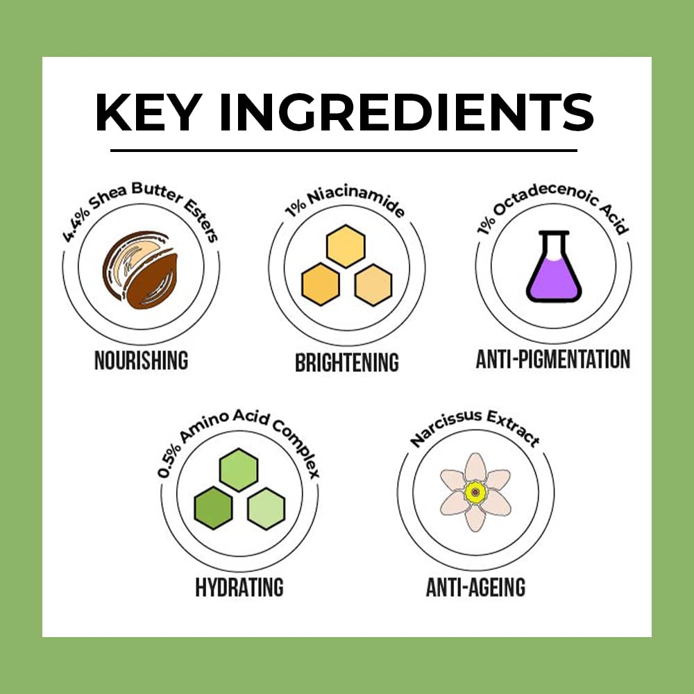 Dr. Sheth's 4.4% Shea Butter & 0.5% Amino Acid Multitasking Face Cream (Vegan) with 1% Niacinamide, 1% Octadecenoic Acid and Narcissus Extract, for Dryness, Damaged Skin, For All Skin Types, 50g