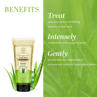 Khadi Natural Aloe Vera Face Wash for Detoxifying & Moisturizing Skin | Natural Face Wash for Healthy Skin | SLS & Paraben Free | All Skin Types | 100 ml