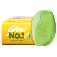 Godrej No.1 Lime & Aloe Vera Soap - Pack of 4 (150g each) - High TFM (Grade 1 Soap) | Soaps For Bath | Long-Lasting Fragrance