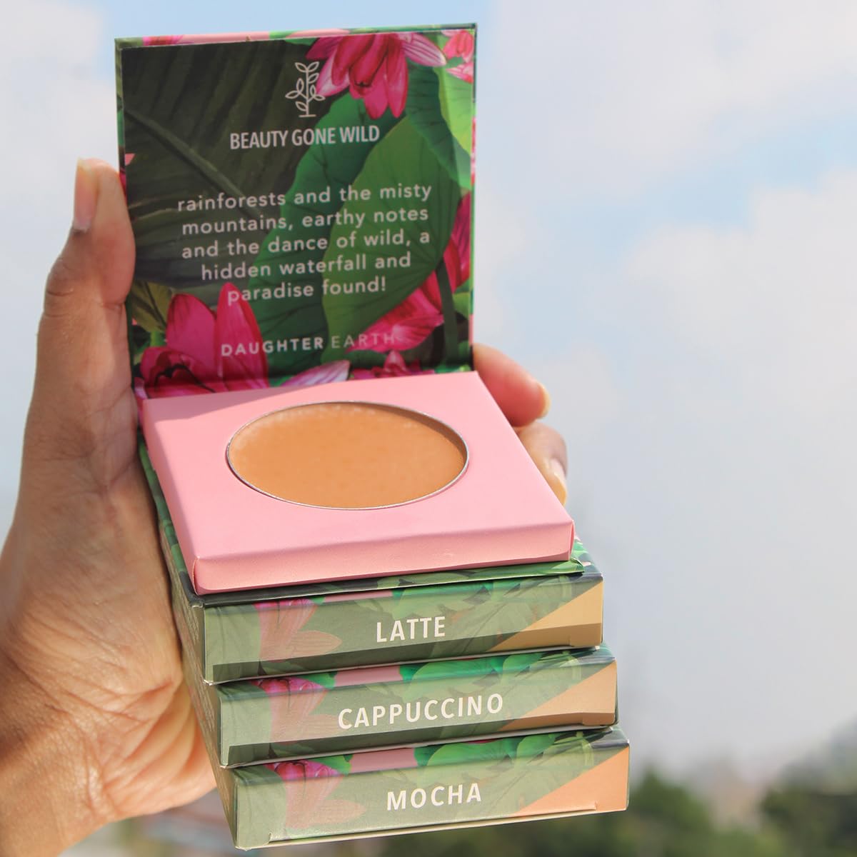 DAUGHTER EARTH High Coverage Concealer For Face Makeup, Lightweight & Breathable Silicone Free 100% Vegan Make Up, Creaseless Finish | Pro Concealer With Bakuchiol | Mocha, Natural, Powder