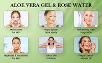 Green worth Pure Aloe vera Gel with Natural Rose | for Face, Glowing Skin and Hair | Paraben Free | 200 Gm