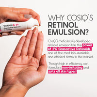Cos-IQ 2% Vitamin A Granactive Retinoid in Squalane Face Serum | Only 4 Ingredients Vitamin-A Anti Ageing Retinol Night Serum for Wrinkles, Fine Lines & Acne | For Women & Men | 30ml