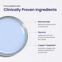 RE' EQUIL Pitstop Blue Copper Peptide Serum, Repairs Acne Scars & Pitted Marks, Evens Skin Tone & Reduces Blemishes, For All Skin Types, 25 Ml