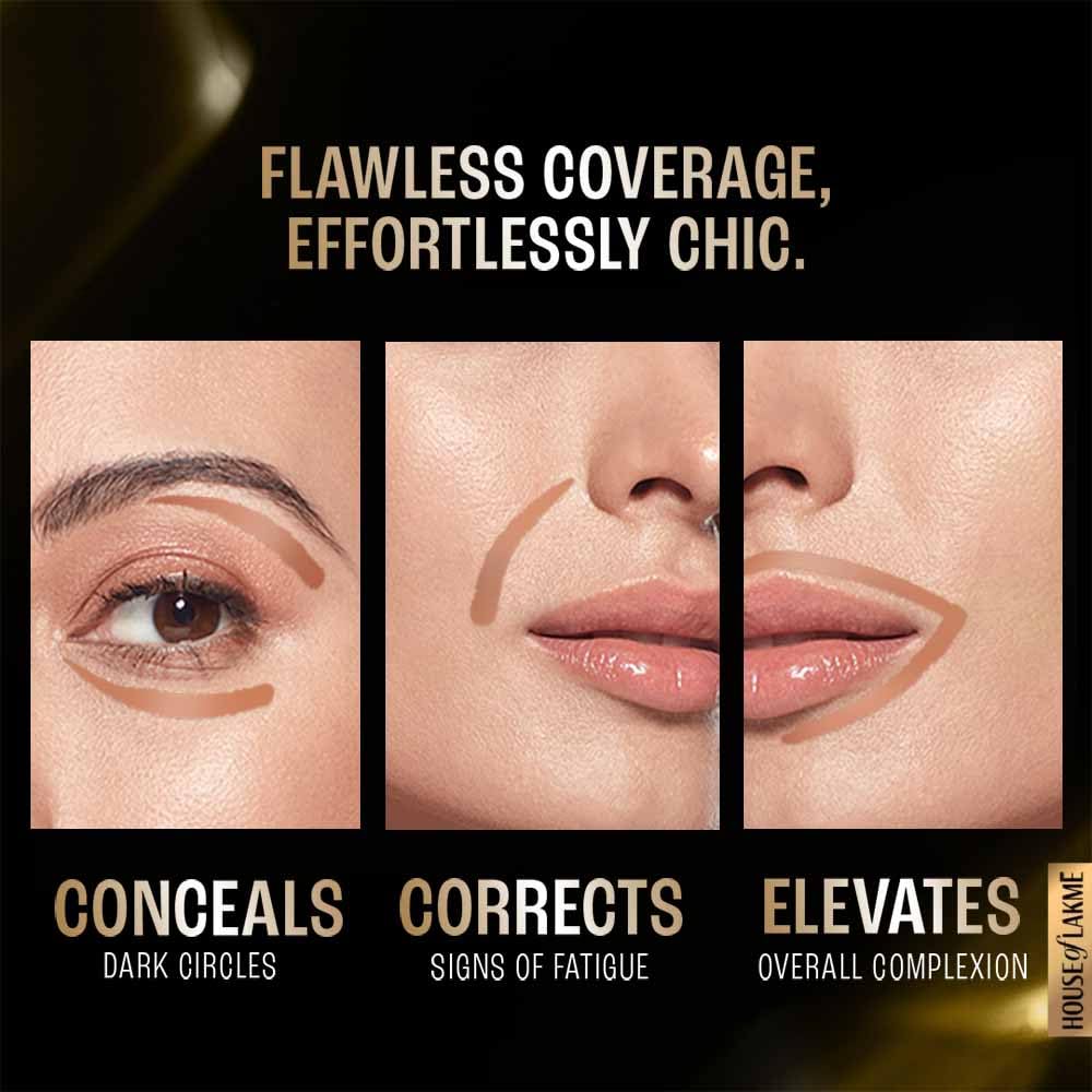 Lakmé Absolute Mattereal Mousse Concealer 04 Caramel, 9G, Full, Acne Prone