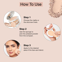 Hilary Rhoda Ivory Slay All Day Compact | 2 In 1 Compact | Matte & Shimmer Finish Compact | 9 To 9 Stay Compact | Moisture-Infused Compact | Compact With Sponge | Weightless Formula | 20G