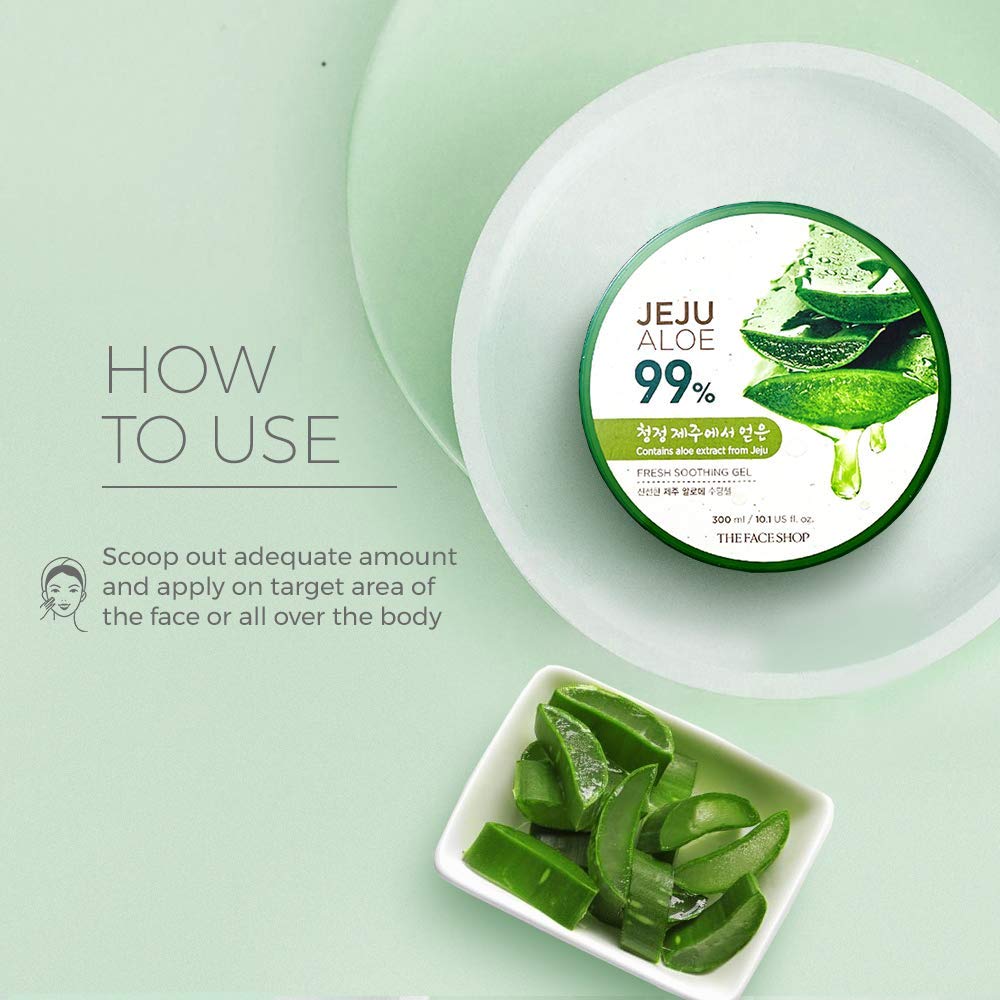 The Face Shop Pure Aloe Vera Gel, 300ml for Skin, Hair & Body | Aloe Vera with Vitamin E | Clear Gel for Ultimate Hydration & Glow | Korean Skin care products