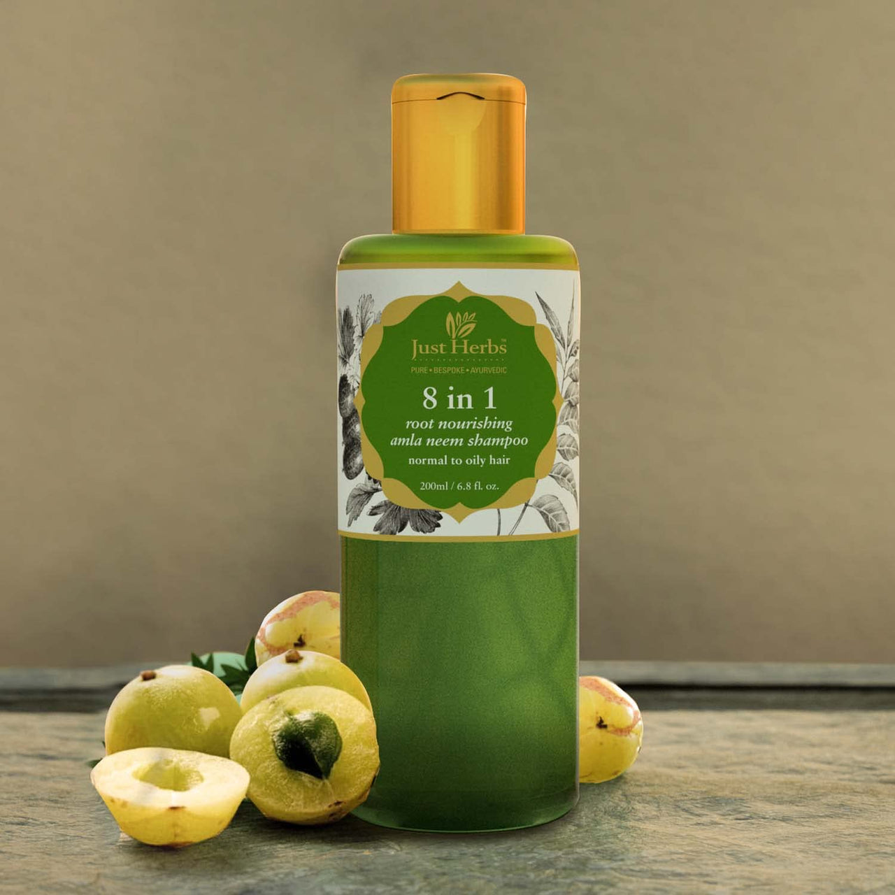 Just Herbs Javakusum Hair Oil, 100ml+Just Herbs 8 in 1 Root Nourishing Amla Neem Shampoo, 200ml