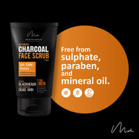 Men Deserve - Activated Charcoal Face Scrub for Men (115ml) | Exfoliating Scrub for Detox and Detan | Helps Manage Blackheads | Sulphate and Paraben Free | Vitamin B3 Enriched Scrub for Face