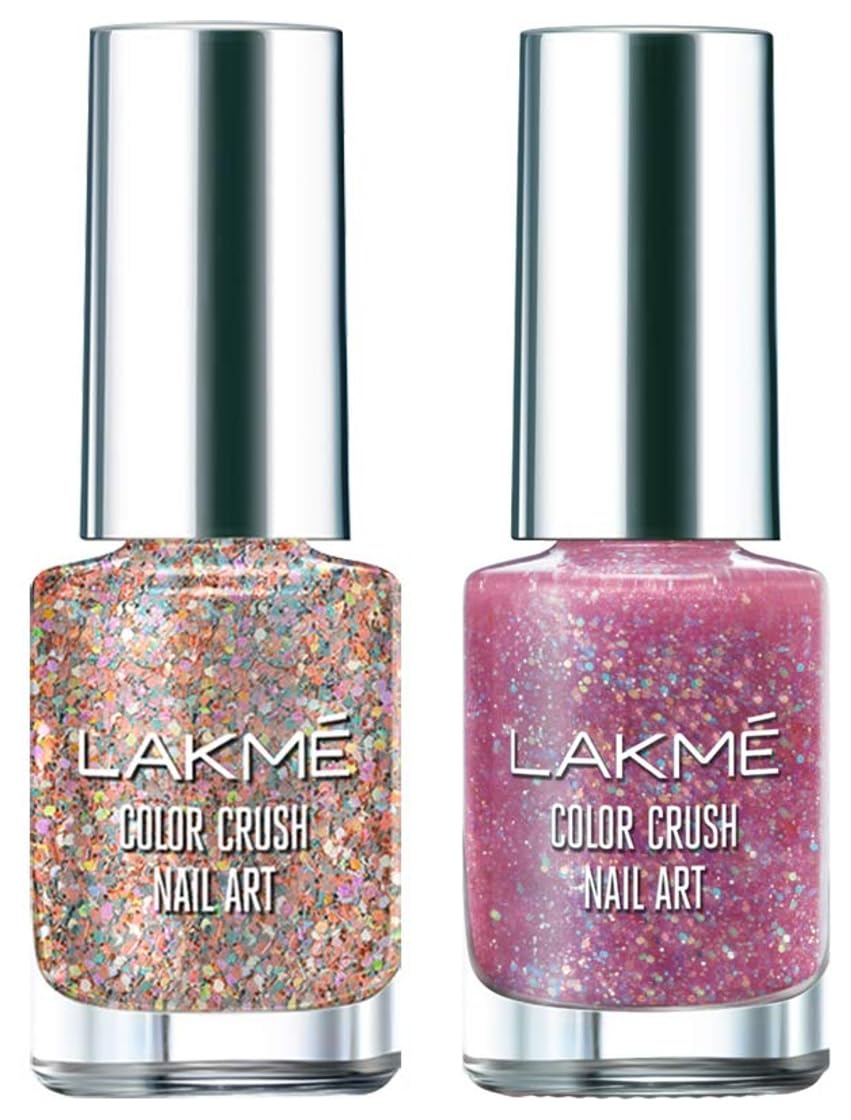 Lakmé Color Crush Nail Art T3, Multicolor, 6 ml & Lakmé Color Crush Nailart Matte Finish, S1, 6ml