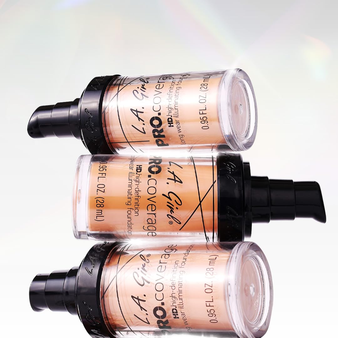 L.A Girl HD Pro Liquid Matte Foundation for Face Makeup - Soft Honey, Matte & Poreless Ultra Blendable Liquid, Full Coverage & Long Lasting Glow, Natural Finish Infallible, Vegan & Cruelty - 28ml