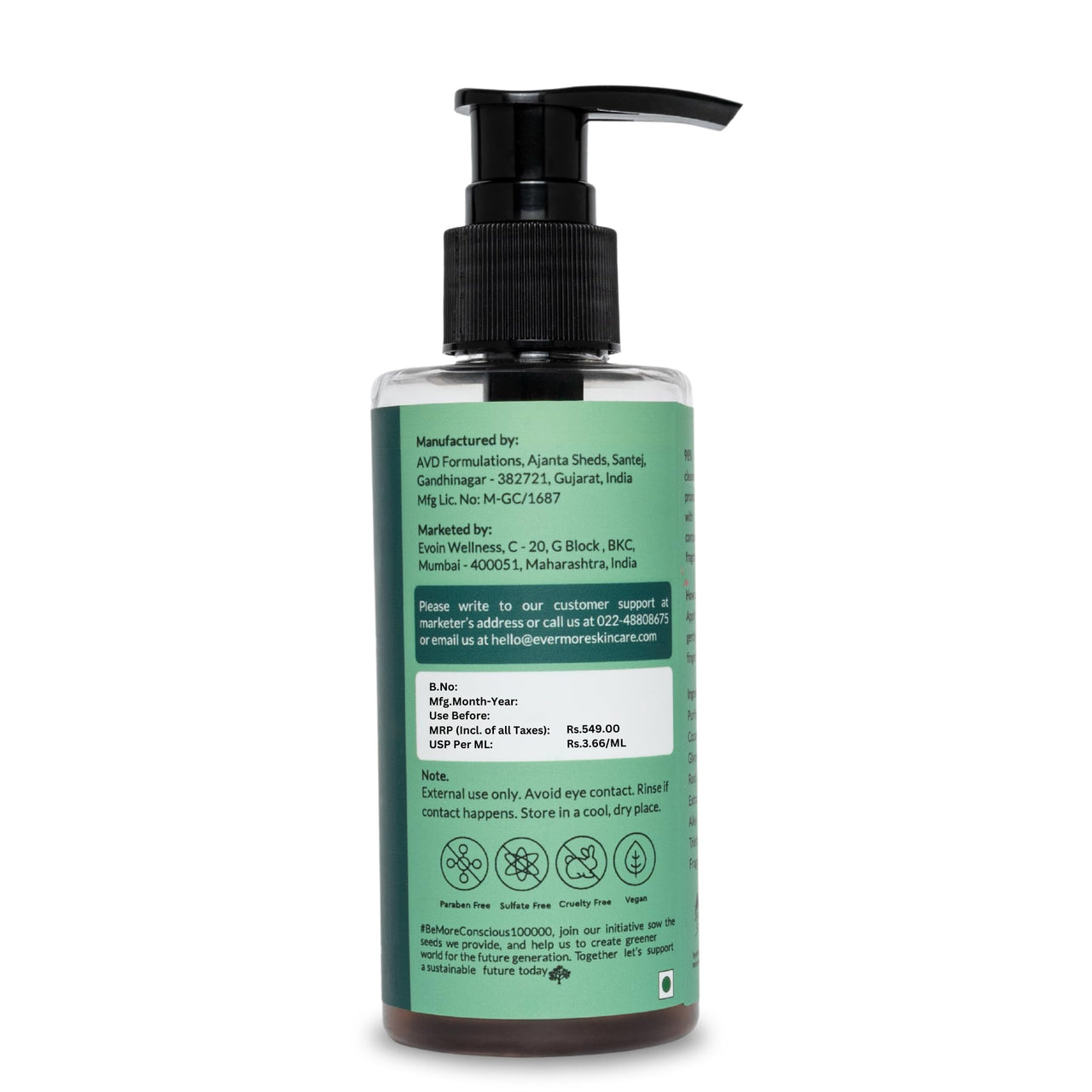 Evermore Mexican Cactus Facewash 150ml | For Summers | Deep Cleansing, Hydrating, Oil Control | Cactus & Mulberry Extracts | For All Skin Types - (Pack of 1)