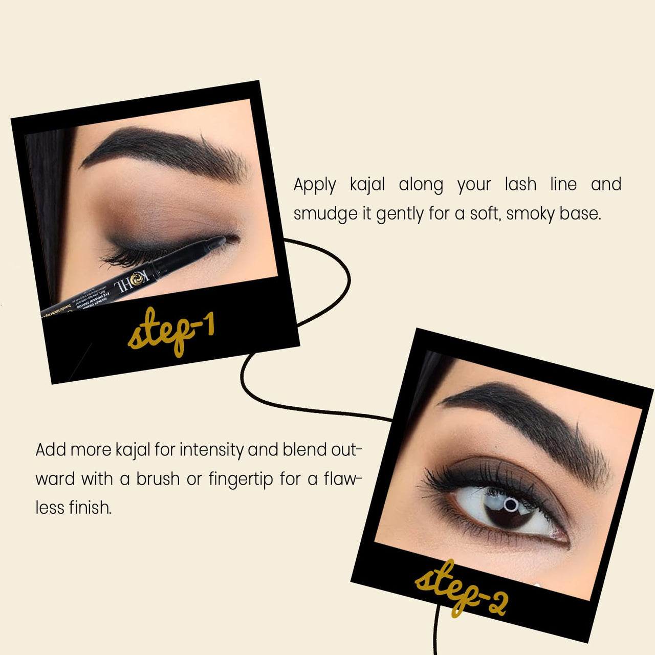 OCEGLOW-Powerful Marine Extracts Smoky Drama Black Matte Kajal Pencil For Women | 24Hr Long-Lasting Kajal Pencil | Versatile, Water-Proof And Smudge-Proof| - 1.8Gm