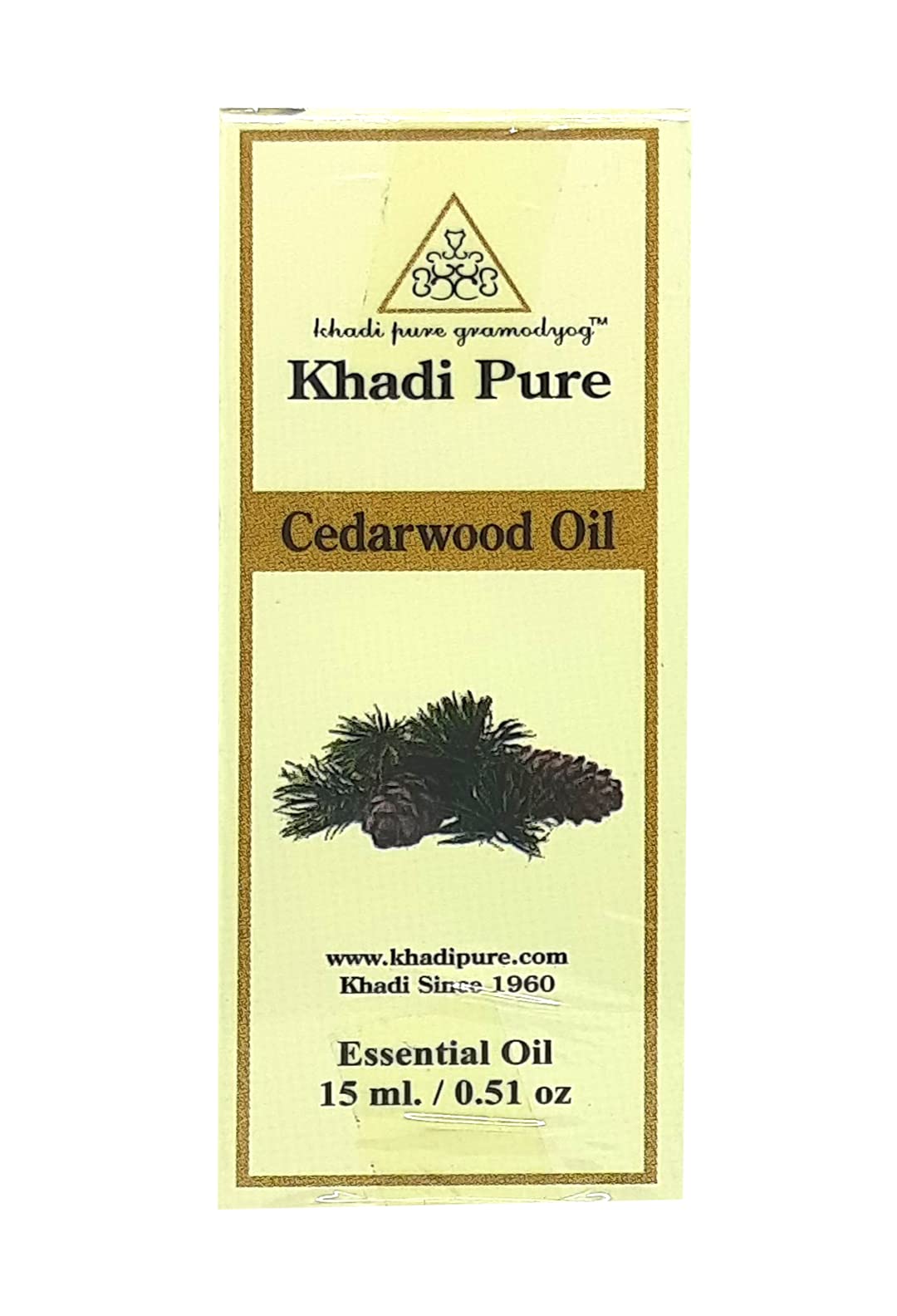Khadi Pure Herbal Cedarwood Essential Oil, 15 ml,Black,KPCDRWDEOX1
