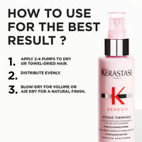 Kérastase Genesis Thermique Blow Dry Primer 150ml | Heat Protectant Spray for Weak Hair | Anti-Breakage, Detangles & Hydrates | Infused with Ginger Root & Edelweiss Native Cells
