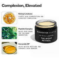DAUGHTER EARTH Retinol Night Cream With Luxe Formula - Retinyl Linoleate, Peptides & Papain | Reduces Hyperpigmentation & Dullness | Rich Hydration For Overnight Radiant Skin - 50ml