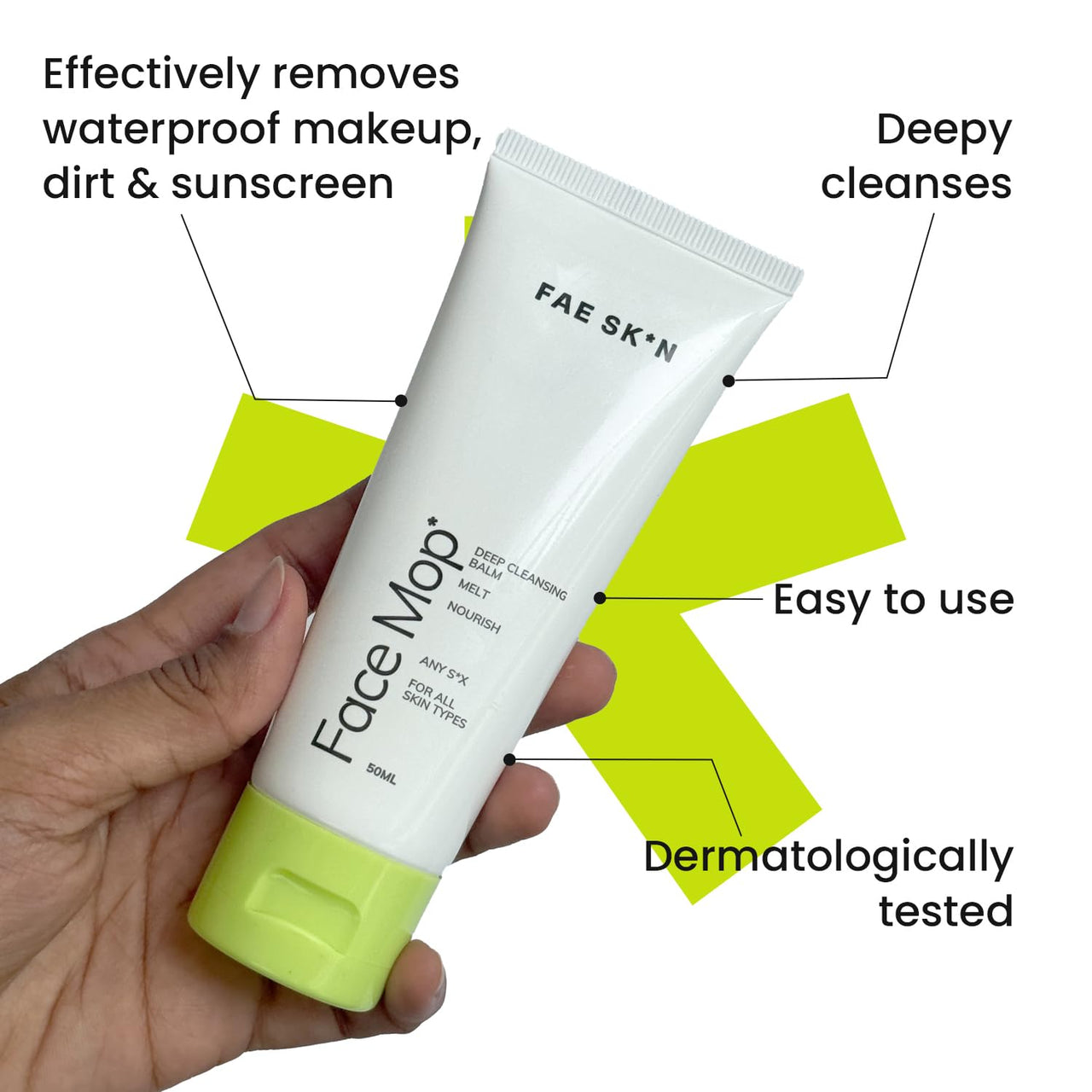 FAE Beauty Makeup Removing Cleansing Balm | Removes All Makeup In One Wash | Gentle & Effective, Fragrance Free Cleanser | Dermatologically Tested For All Skin Types | Vegan