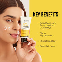 Dr. Sheth's Kesar & Kojic Acid Sunscreen with SPF 50 Pa++++ | For Pigmentation-Free Skin | No White Cast & Light Weight | For Daily Moisturization | For All Skin Types | 50 g