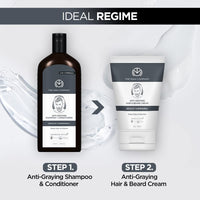 The Man Company Anti-Graying Hair & Beard Cream for Men | Delays Grays | Nourishes | Styles | Boosts Confidence | Toxin-Free | All Hair Types- 75 g