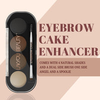 Lakyou Beauty Eyebrow Cake(Enhancer) | Comes With 4 Natural Shades And A Dual Side Brush one side angel and A Spoolie | Wterproof | 16g