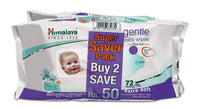 Himalaya Baby Massage Oil (500ml) and Himalaya Gentle Wipes (72 Counts, Packs of 2) Combo