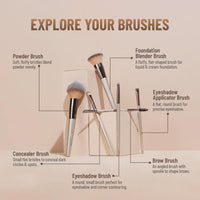 Huda Girl Premium Makeup Brush Set, Professional Beauty Makeup Brushes for Eye & Face (Pack of 6)