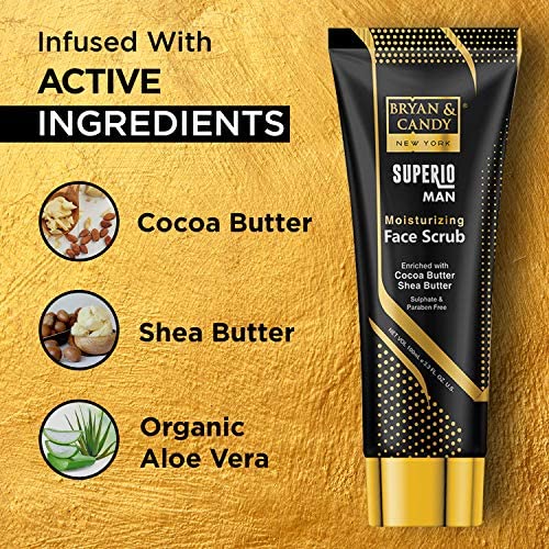 Bryan & Candy Superio Man Moisturizing Face Scrub Enriched with Cocoa Butter, Shea Butter & Organic Aloe Vera (50 ml)