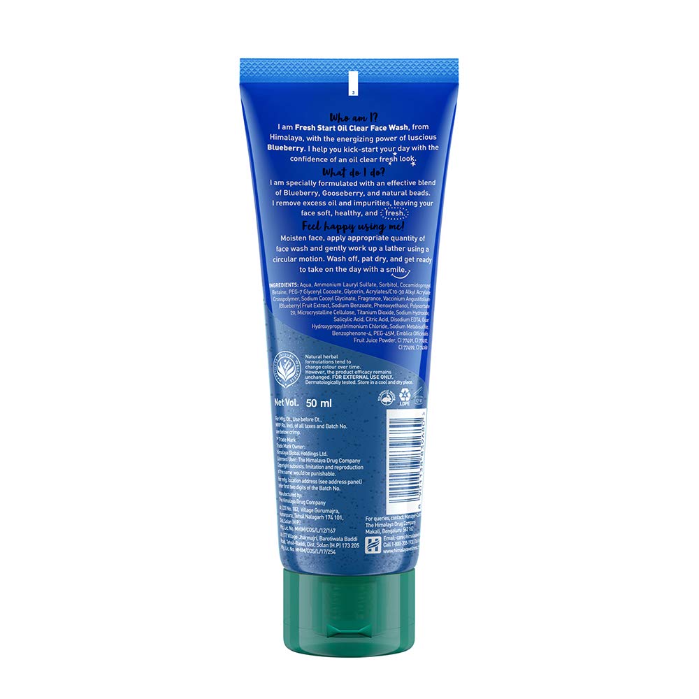 Himalaya Fresh Start Oil Clear Face Wash, Blueberry, 50ml