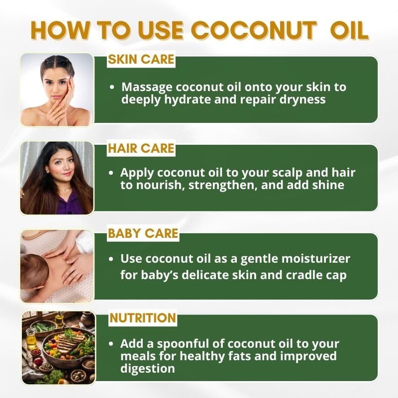 Mystiq Living Virgin Coconut Oil (From Coconut Milk) - 200 ML│For Hair, Skin & Baby Massage | Cold Pressed, 100% Pure & Natural