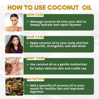 Mystiq Living Virgin Coconut Oil (From Coconut Milk) - 200 ML│For Hair, Skin & Baby Massage | Cold Pressed, 100% Pure & Natural