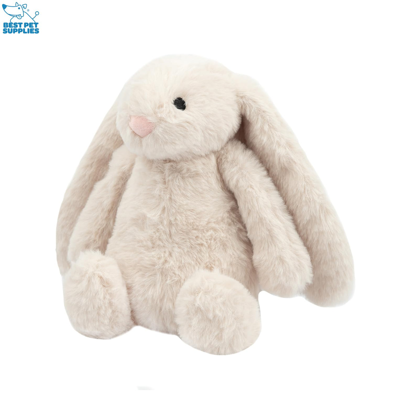 Best Pet Supplies Interactive Bunny Buddy Dog Toy with Crinkle and Squeaky Enrichment for Small and Medium Breed Puppies or Dogs, Cute and Plush - Bunny Bundle (Beige, Gray)