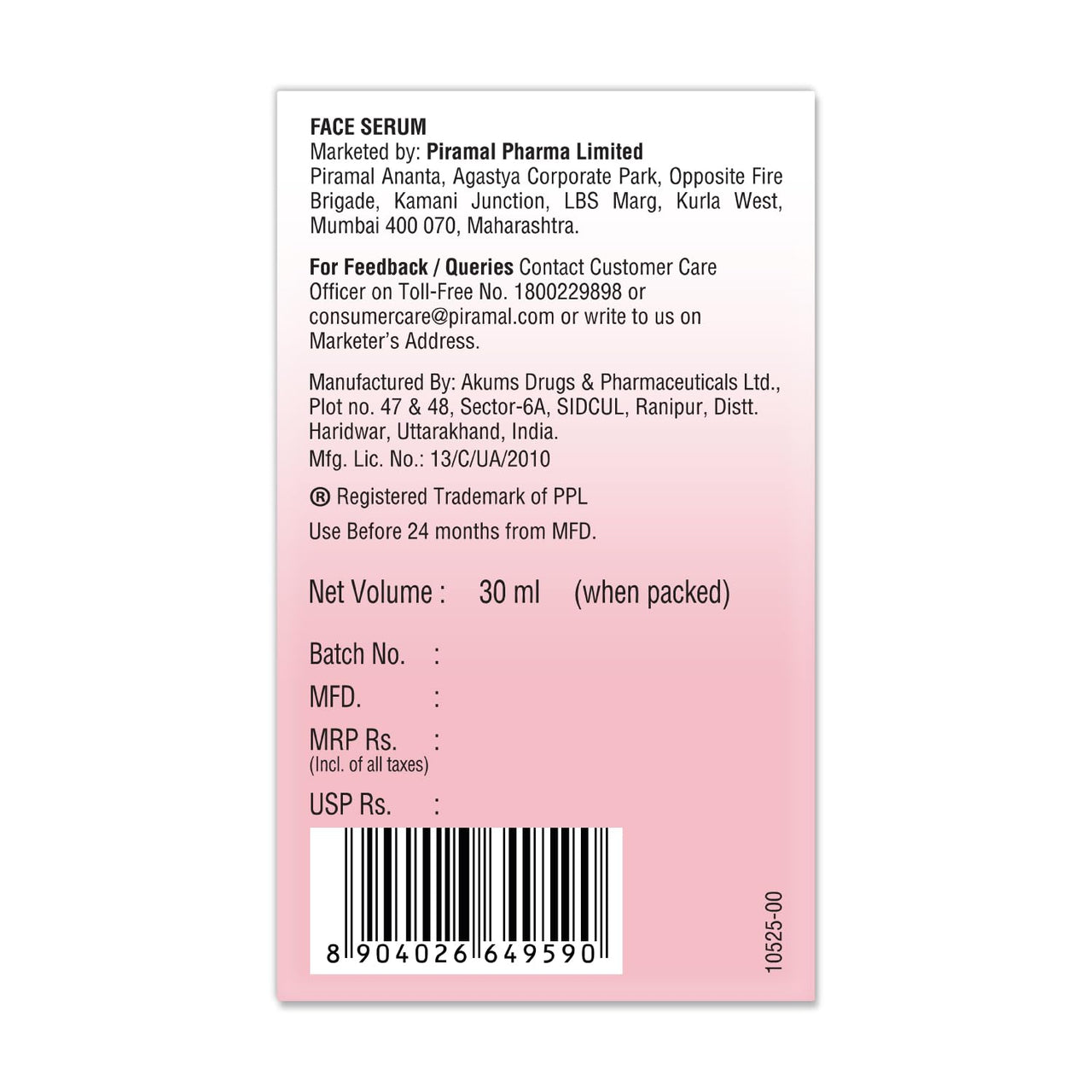 Lacto Calamine 10% Niacinamide Face Serum | 30ml x Pack of 2 | Pore Minimizing, Acne Marks, Blemishes & Oil Balancing | Face Serum for Women & Men | Reduces Pigmentation | Dermatologically Tested