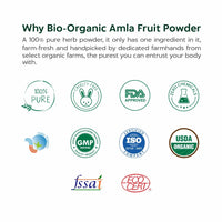 INDUS VALLEY 100% Bio Organic Amla Powder | Indian Gooseberry Powder | Phyllanthus emblica | Natural and Fresh For Healthy Hair - (200gm+50gm)