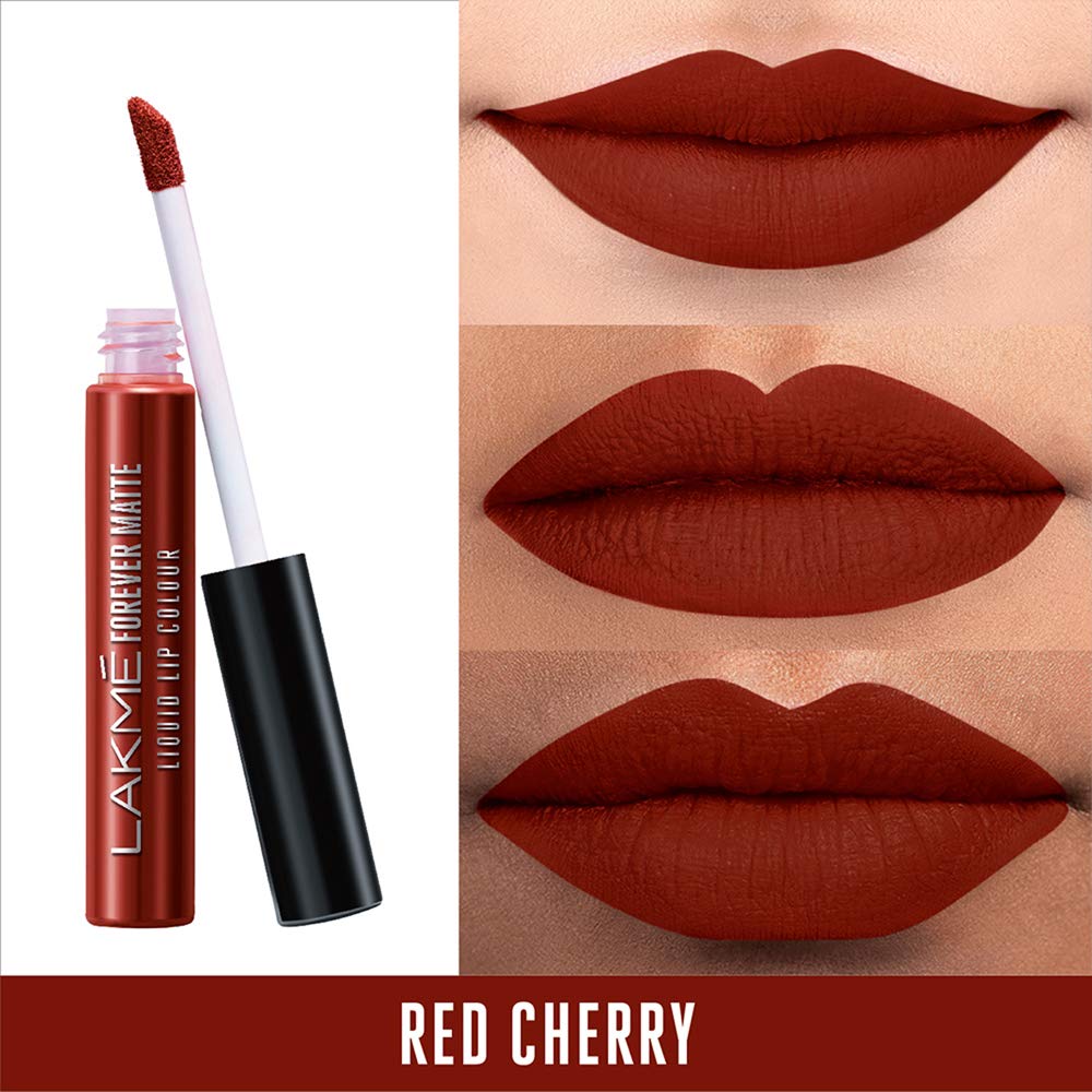Lakmé Forever Matte Liquid Lip Colour, Mauve Fling, 5.6 ml & Lakme Forever Matte Liquid Lip Colour, Red Cherry, 5.6 ml