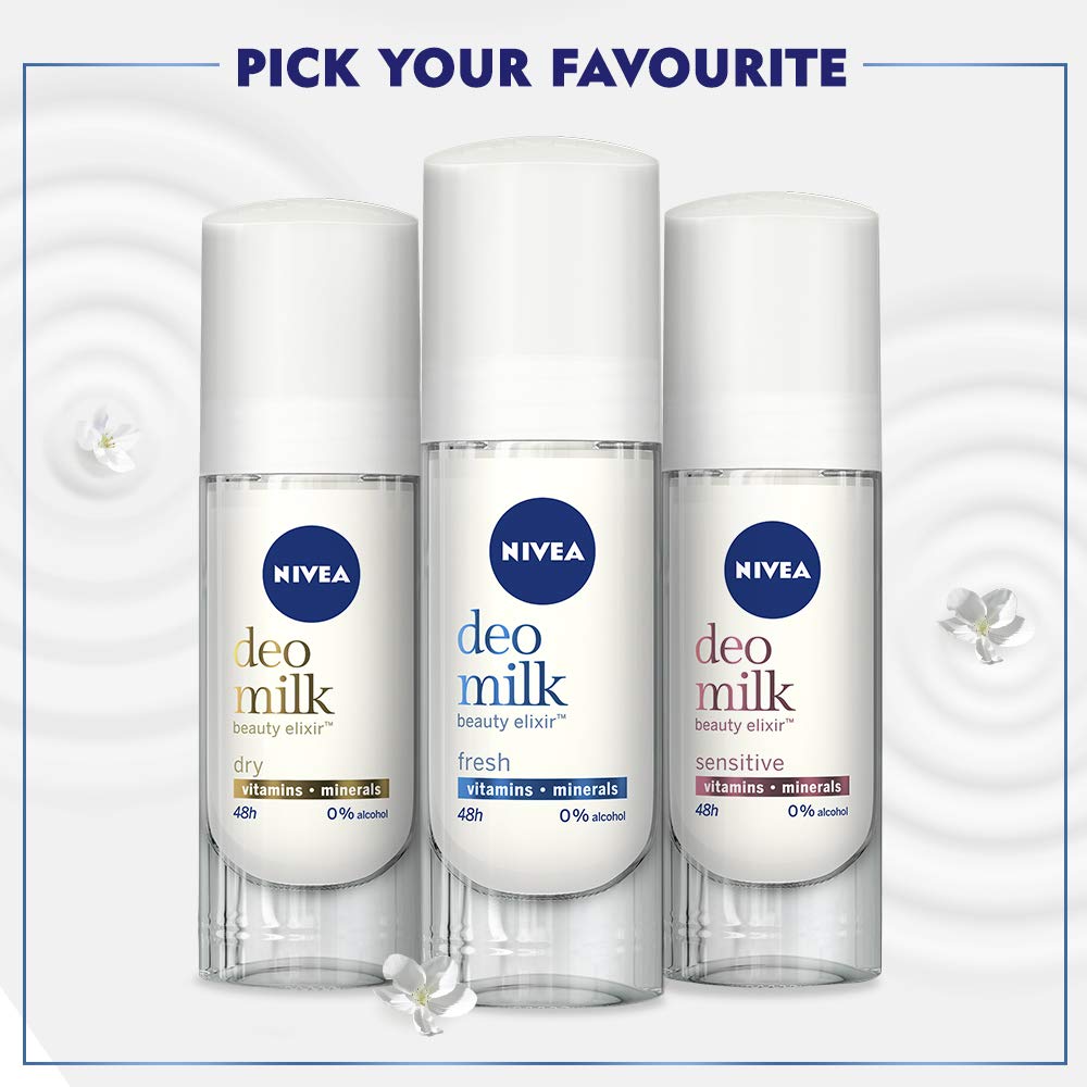 Nivea Deodorant, Deo Milk Dry Roll On For Women, 40ml