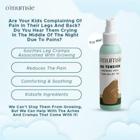 o'mumsie No Tension Baby Pain Relief Massage Oil For 0-7 Years Old | Baby Massage Oil with Mint Crystals, Turmeric Root Extract and Black Pepper For Leg & Body Pains - 50 ml