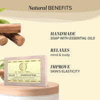 Khadi Natural Sandalwood Soap | Herbal Bathing Soap for Calming Skin| Natural Soap with Essential Oils | Soap for Healthy Skin | Suitable for All Skin Types, Pack of 3 | (125gm *3) (375gm)