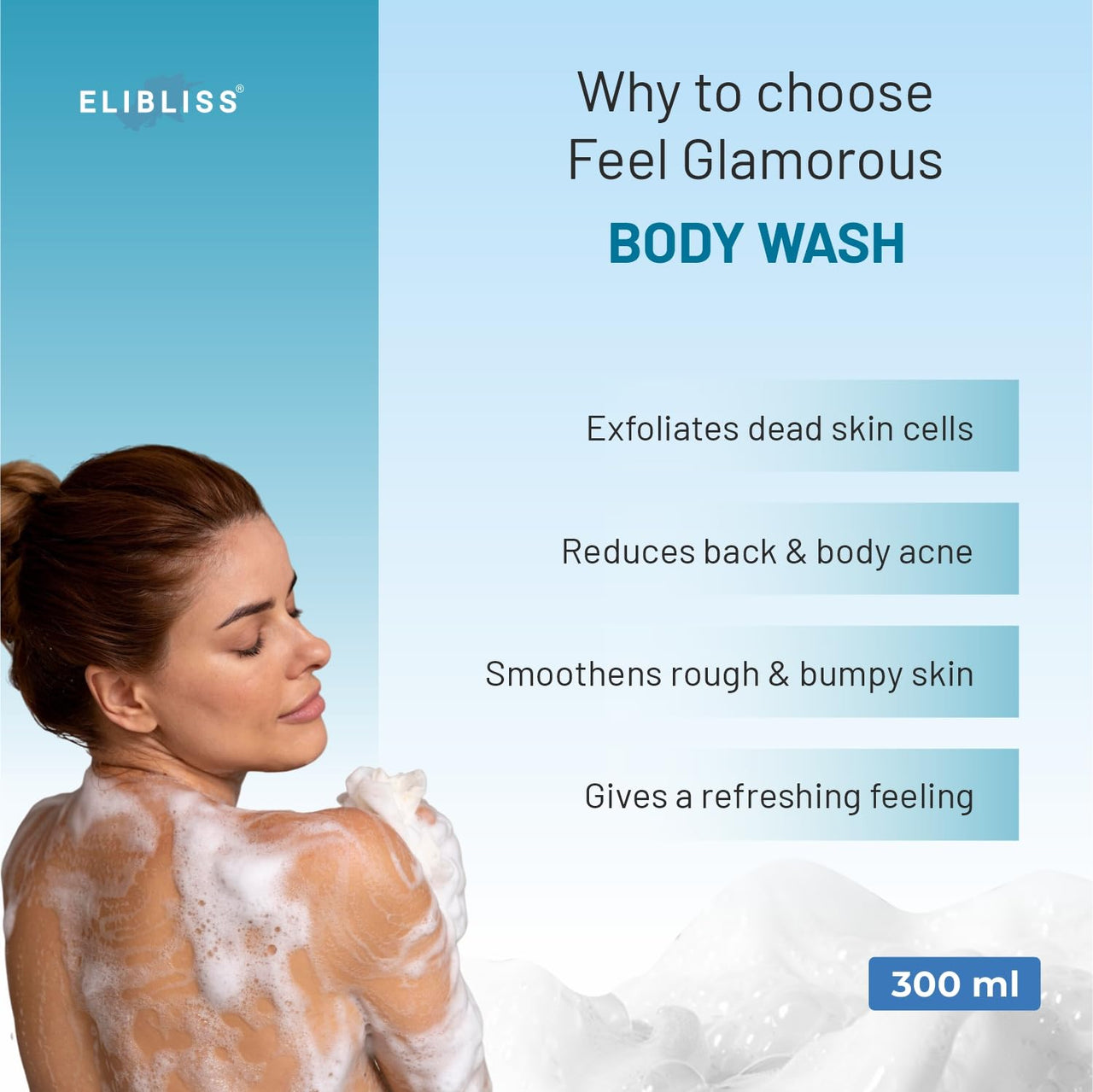 Elibliss Celebrity Brightening Glow Recharge | Feel Glamorous Deeply Nourishing Body Wash | pH 6 Balanced Formula | With Vitamin C, Niacinamide, Ceramides & Hyaluronic 300ml Each