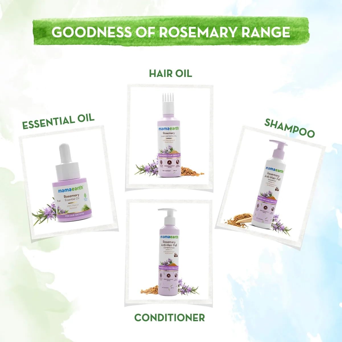 Mamaearth Rosemary Essential Oil for Hair Growth - 15 ml | 100% Pure & Natural | Undiluted | For Hair Fall Control & Hair Strengthening