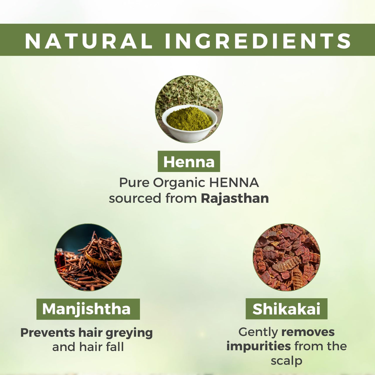 Vegetal Certified Organic and Herbal Henna Powder, for Natural Hair Coloring, Protects hair Damage from Chemical Hair Color - 100g