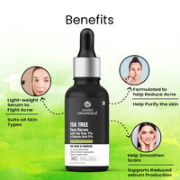 Khadi Organique Tea Tree Face Serum with Tea Tree 1% + Salicylic Acid 2% For Acne & Blemishes Skin, 30ML