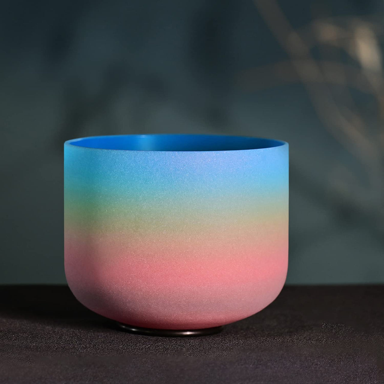 CVNC 8 Inch Rainbow Colored G Note Throat Chakra Frosted Quartz Crystal Singing Bowl Free mallet & O-ring Sound Healing Instrument
