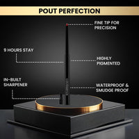 Coloressence Long Stay Waterproof Creamy Lip Liner Pencil with In-built Sharpener | Bridal Combo
