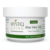 Mystiq Living Pure Aloe Vera Gel Raw (Clear & Transparent) for Skin, Face, Hair, Acne Scars - 220 GM | 100% Pure Natural Alove Vera Gel