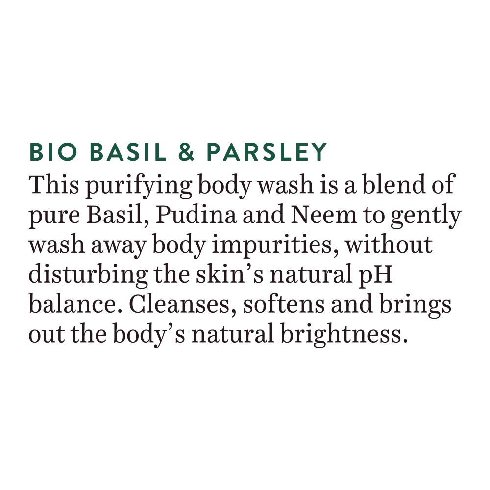 Biotique Basil & Parsley Revitalizing Body Wash | Soften Skin | Provides Natural Brightness | Deeply Cleanses | 100% Botanical Extracts | Suitable for All Skin Types | 200ml