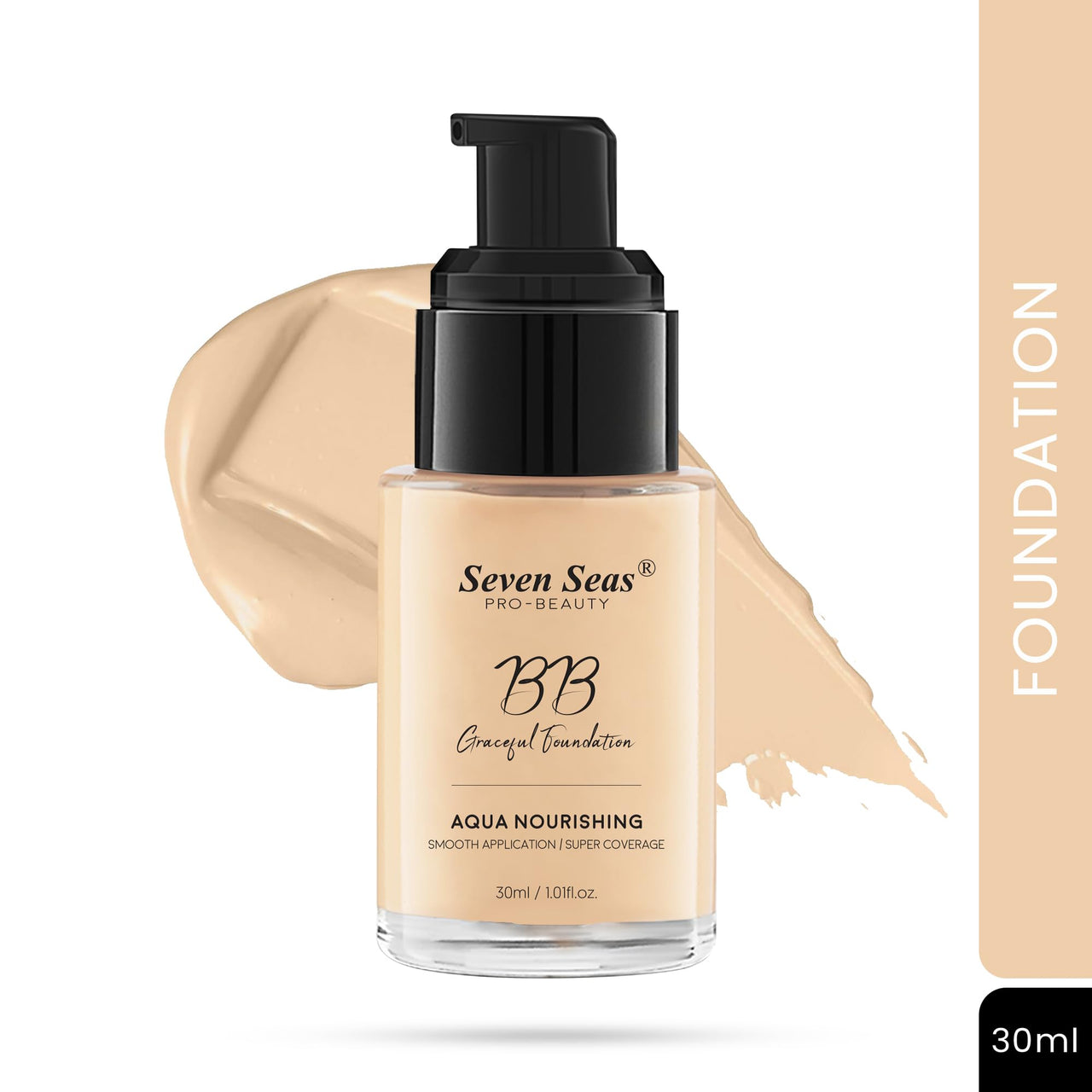 Seven Seas BB Gracefull Foundation | Aqua Nourishing Foundation for Face Makeup | Smooth Application | Full Coverage Foundation for Women (Nude-30ML)