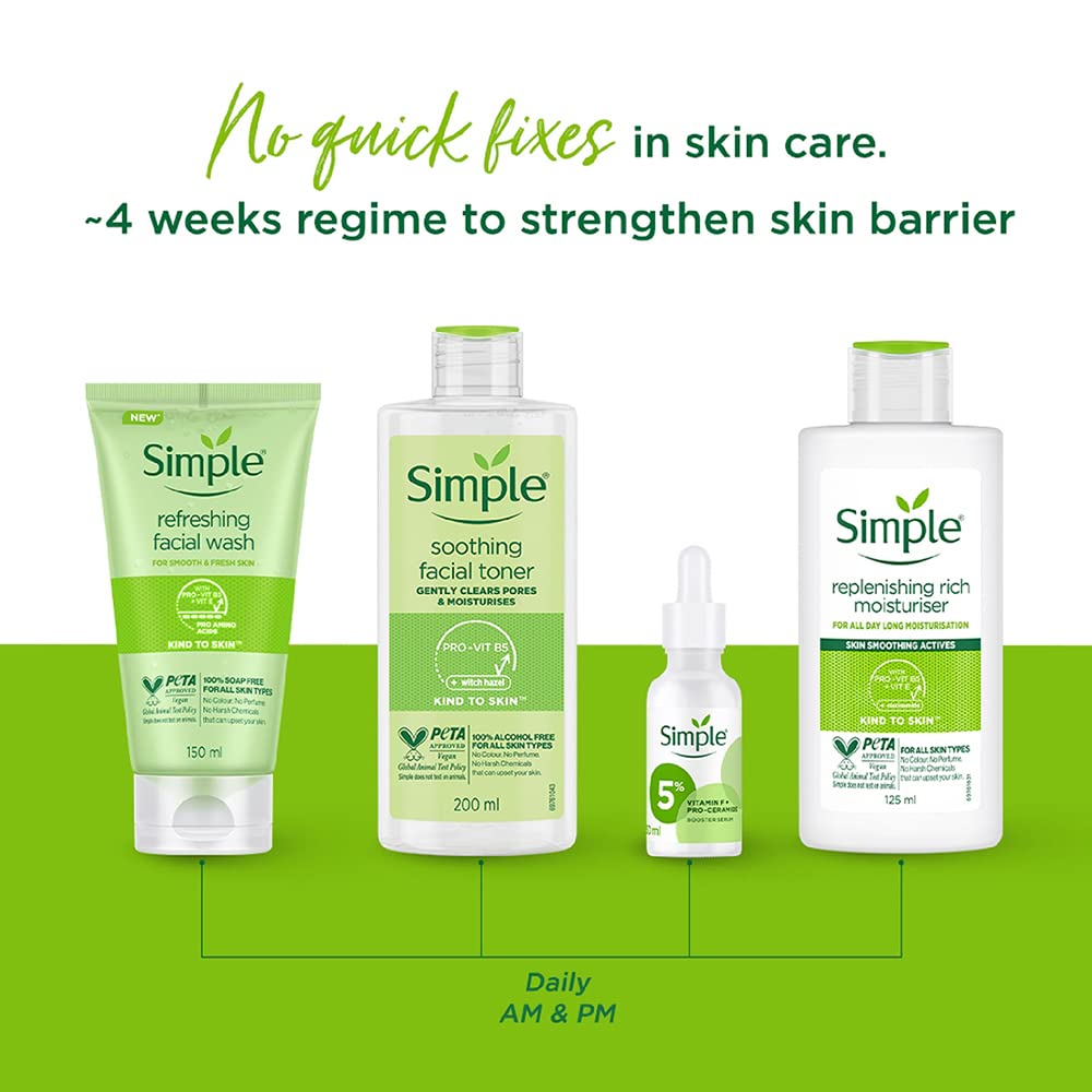 simple Kind To Skin Replenishing Rich Moisturiser Lotion 125 Ml | For All Day-Long Moisturisation | For Normal To Dry Skin