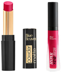Blue Heaven Powder Matte-Risky Red Rm02 & Blue Heaven Hyperstay Weightless Liquid Matte