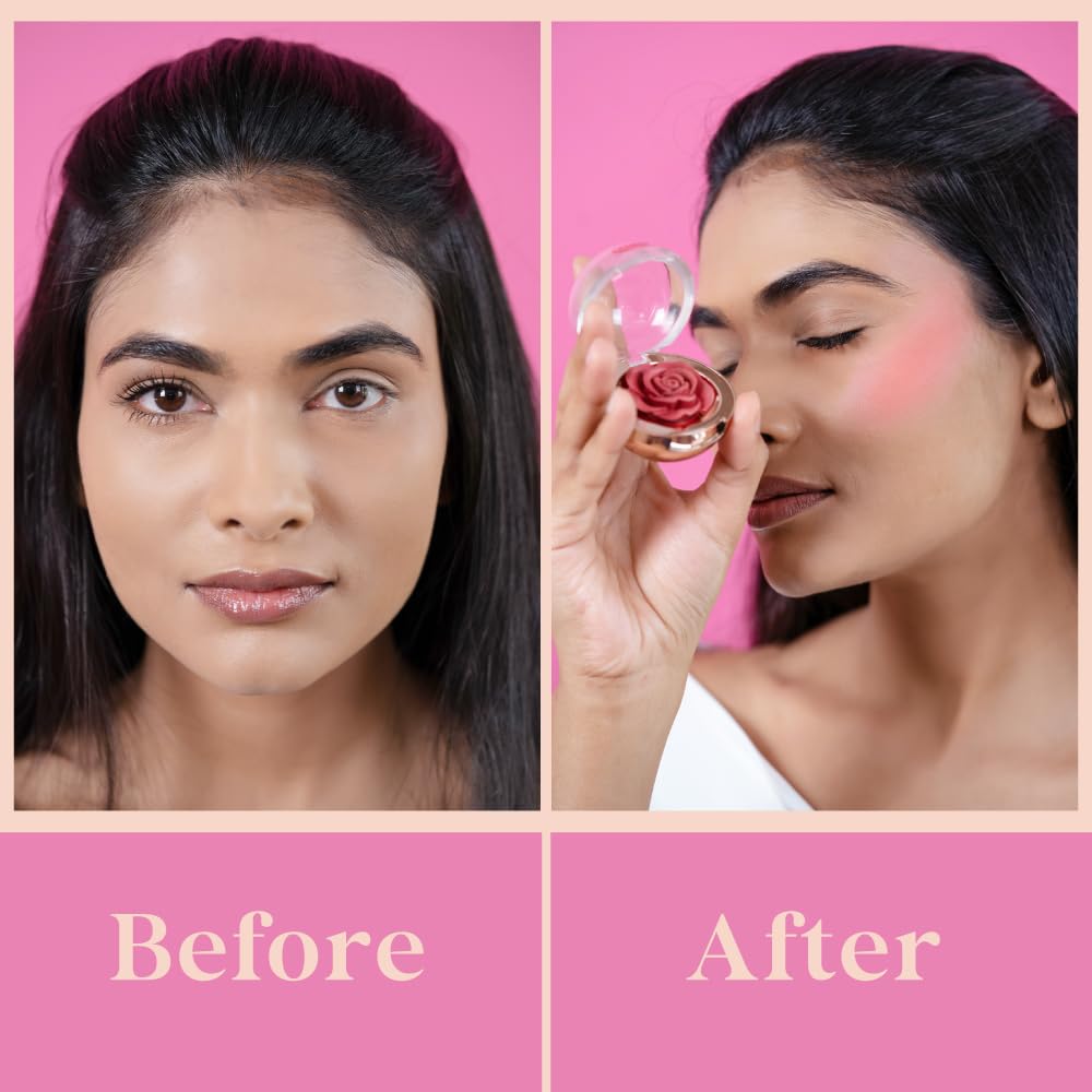 Typsy Beauty 3D Rose Blush & Shade Shifter Lip & Cheek Oil Combo pH-Activated, Hydrating Lip & Cheek Tint, Coral Kiss 02 Blendable Blush for a Radiant, Natural Glow, Vegan & Paraben Free