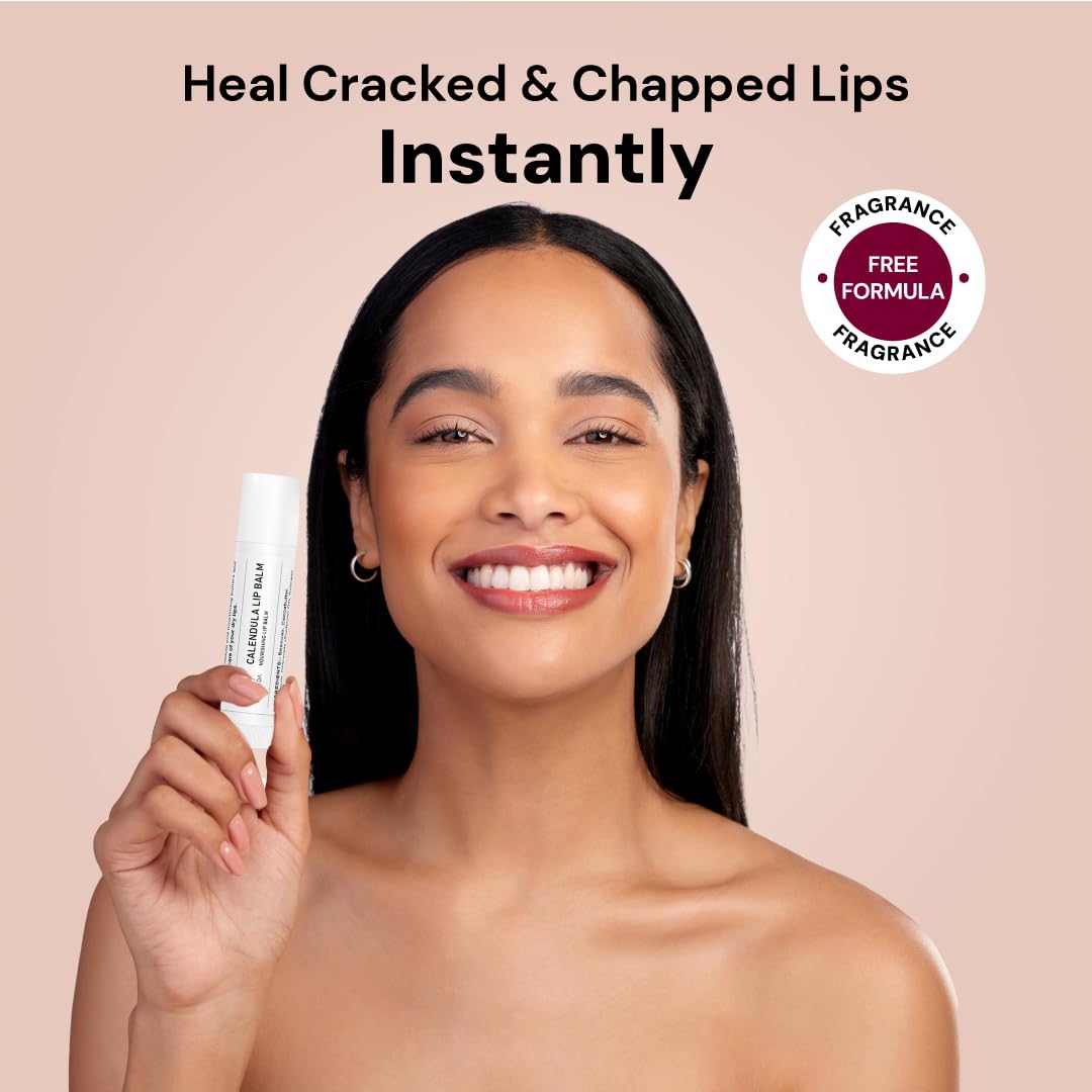 SUGANDA CALENDULA LIP BALM | with COCOA BUTTER & AVOCADO| NOURSHING Lip Oil for DRY CHAPPED LIPS | Lip care to HEAL CRACKED AND WOUNDED LIPS | RETAIS MOISTURE | Winter care moisturizer | 4g - White